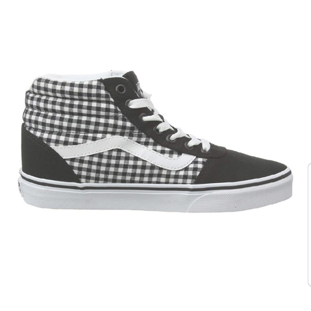 New w tags in box Vans Ward Hi Gingham Black Sk8-HI high tops 8 mini check - Picture 3 of 8